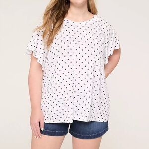 Lane Bryant flutter sleeve star Top size 14/16